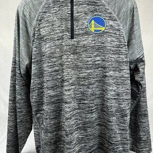 Golden State Warriors: Longsleeve 1/4 Zip Pullover, Size Mens Color Gray Large